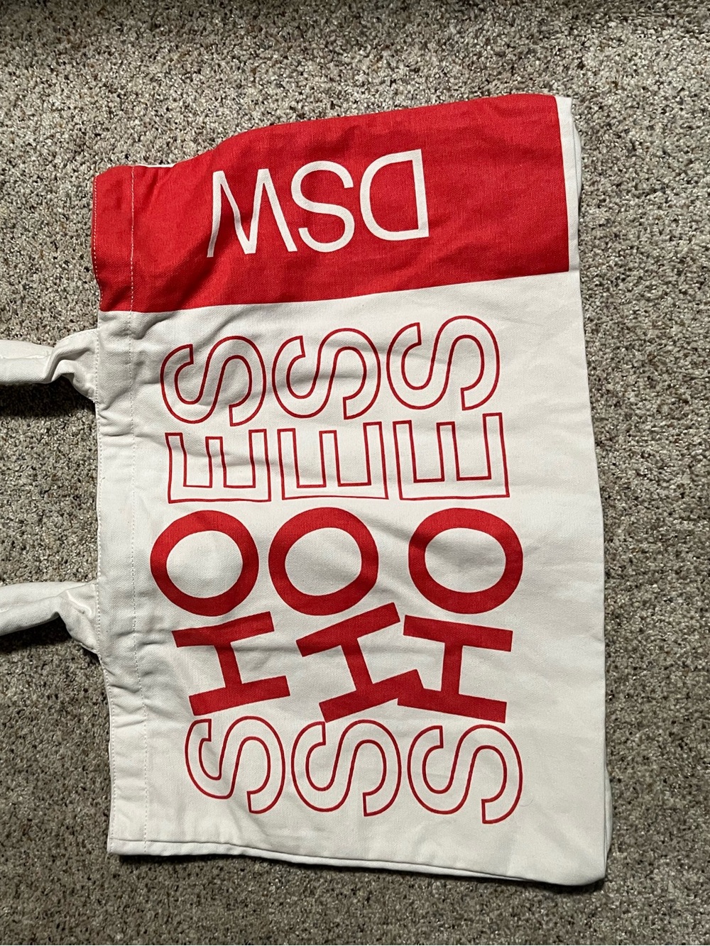DSW White and Red Shopper Tote - Picture 2 of 5